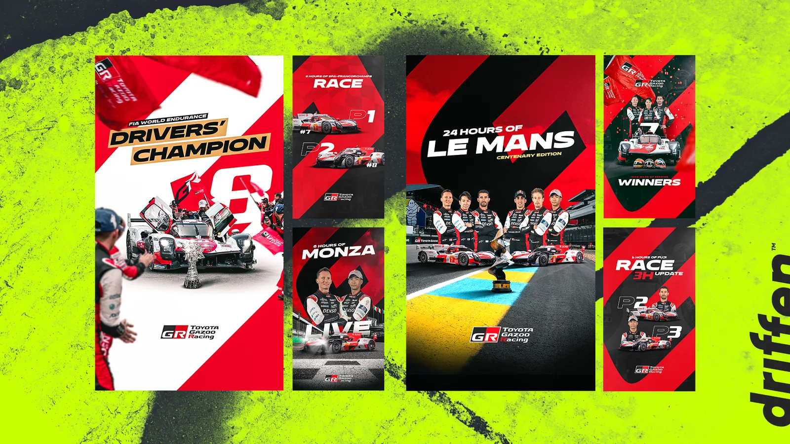 Toyota Gazoo Racing story visuals: Drivers' Champion, Le Mans, Monza, Spa and Fuji